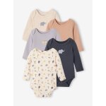 Lot de 5 bodies b�b� gar�on manches longues