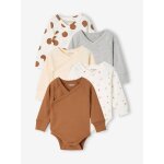 Lot de 5 bodies b�b� gar�on manches longues caramel