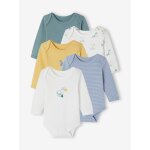 Lot de 5 bodies b�b� gar�on manches longues �cru