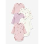 Lot 5 bodies crois�s b�b� petit bateau blanc