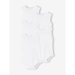 Lot de 5 bodies dbardeur bb en interlock basics lot blanc