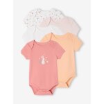 Lot de 5 bodies manches courtes b�b� lot blanc