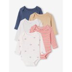 Lot 5 bodies manches longues baleine bleu