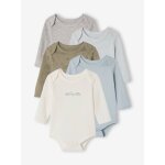 Lot 5 bodies manches longue dinosaures kaki