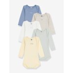 Lot de 5 bodies semainier manches longues multicolore