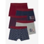 Lot 5 boxers drapeau gar�on marine