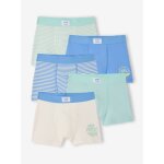 Lot de 5 boxers gar�on surf bleu