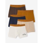 Lot 5 boxers gar�on v�lo �cru
