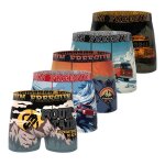 Lot de 5 boxers junior collection vintage winter orange / bleu / beige / kaki / blanc / r