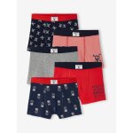 Lot de 5 boxers stretch pirates garçon lot marine et rouge Lot de 5 boxers stretch pirates garçon lot marine et rouge
