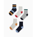 Lot de 5 chaussettes avec d�tails contrast�s multicolore