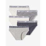 Lot de 5 culottes happy everyday fille gris chiné Lot de 5 culottes happy everyday fille gris chiné