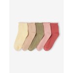 Lot 5 mi - chaussettes cotes fantaisie tomette