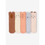 Lot de 5 paires de chaussettes animaux bébé rose Lot de 5 paires de chaussettes animaux bébé rose