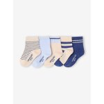 Lot de 5 paires de chaussettes bébé basics bleu Lot de 5 paires de chaussettes bébé basics bleu