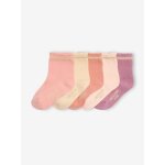 Lot de 5 paires de chaussettes bébé avec détails scintillants rose poudré Lot de 5 paires de chaussettes bébé avec détails scintillants rose poudré