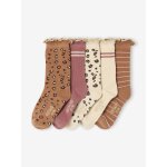 Lot de 5 paires de chaussettes � l�opard � fille assorties