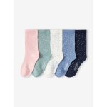 Lot de 5 paires de chaussettes � pois fille rose poudr�