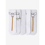 Lot de 5 paires mi - chaussettes harry potter glitter hedwige blanc
