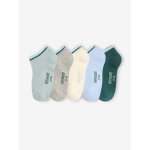 Lot de 5 paires de socquettes garon basics en maille ctele assorties