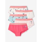 Lot de 5 shorties jungle fille fuchsia