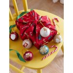 Lot 6 boules de nol en 3 d rouge