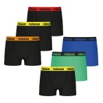 Lot de 6 boxers gar�on ecopack trio choc noir - vert - bleu