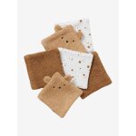 Lot de 6 lingettes lavables ourson caramel