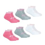 Lot de 6 paires de chaussettes basses fille essentiel wilson rose - gris - blanc