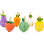 Lot de 6 toupies fruits et l�gumes beige