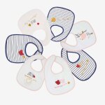 Lot de 7 bavoirs bébé blanc Lot de 7 bavoirs bébé blanc