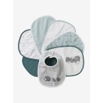 Lot de 7 bavoirs naissance en coton bio * vertbaudet hrisson