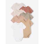 Lot de 7 bodies b�b� manches courtes ouverture naissance basics multicolore