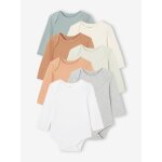 Lot de 7 bodies manches longues ouverture us bébé basics multicolore Lot de 7 bodies manches longues ouverture us bébé basics multicolore
