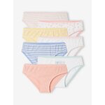 Lot de 7 culottes fille fantaisie basics écru Lot de 7 culottes fille fantaisie basics écru
