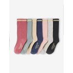 Lot de 7 paires de mi - chaussettes fille lurex framboise
