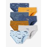 Lot de 7 slips stretch baleines garon en coton bio bleu ciel