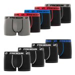 Lot de 9 boxers en coton noir / gris / bleu / blanc / rouge