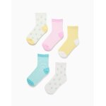 Lot de cinq chaussettes unies / ray�es / brod�es multicolore