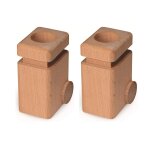 Lot de deux poubelles naturelles beige