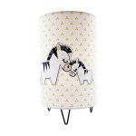 Luminaire en coton - pluche et pompon blanc
