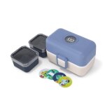 Lunch box � compartiments 800ml tresor bleu / cr�me
