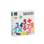 Magnets en bois 58 chiffres beige