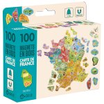 Magnets en bois carte de france beige