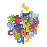 Magnets en bois lettres de l'alphabet multicolore