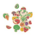 Magnets dinosaures en bois fsc 24 pcs beige - fruits et légumes Magnets dinosaures en bois fsc 24 pcs beige - fruits et légumes