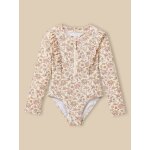 Maillot de bain 1 pi�ce anti - uv imprim� bali rose