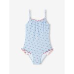 Maillot de bain 1 pice fille bleu ciel imprim