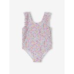 Maillot de bain 1 pice fille ecru imprim