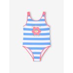 Maillot de bain 1 pice fille ray bleu / cru